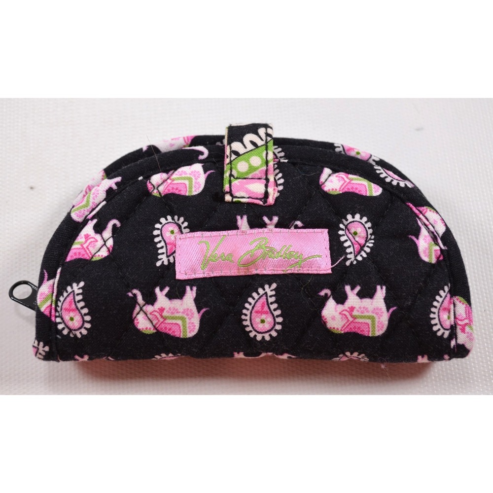 Vera Bradley Small Jewelry Case in Pink Elephant Pattern 5" x 3" Retired